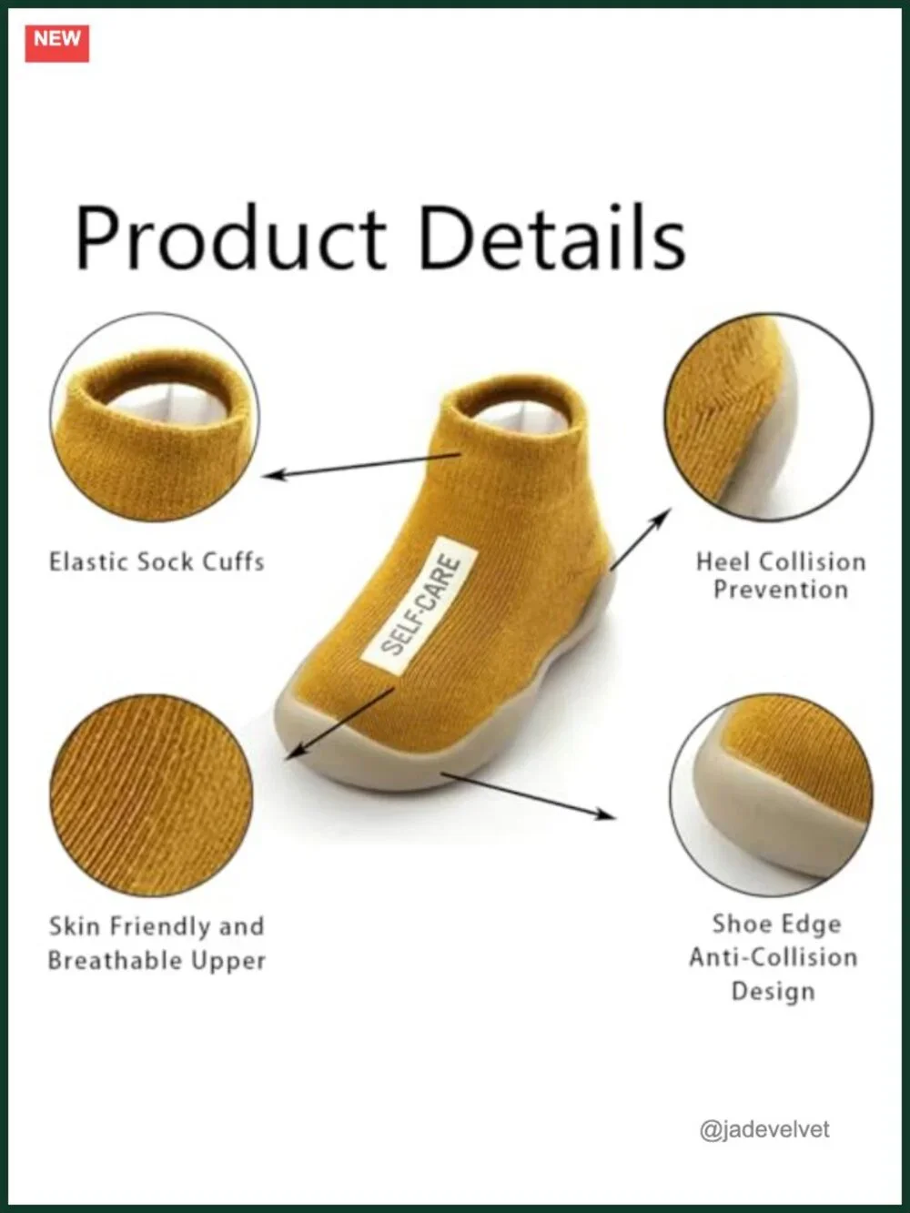 Non Slip Baby Sock Shoes Infant Toddler Walking Shoes Soft Rubber Sole Cotton